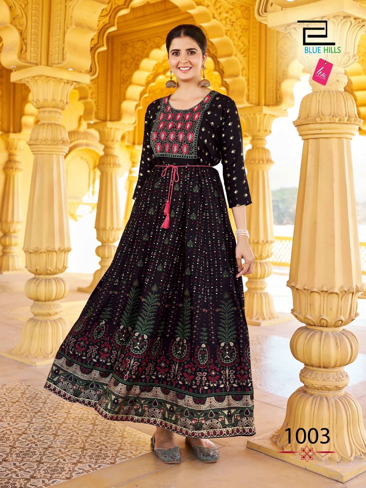 Festival Night Pro By Blue Hills  Rayon Printed Anarkali Gown Wholesale Shop In Surat
